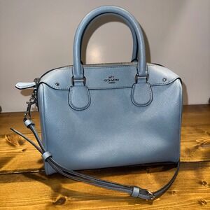 Coach Mini Bennett Satchel Baby Blue Leather Crossbody NWOT Silver Tone Hardware